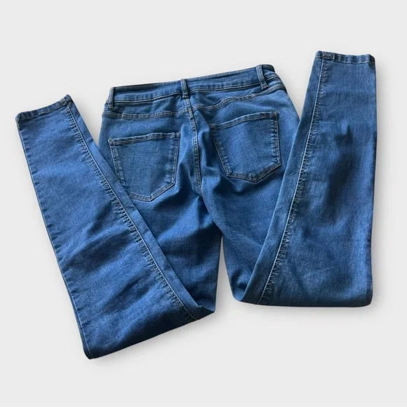 Massimo Dutti Boho Flower Embroidered High Waisted Stretch Skinny Jeans Size 4 - Picture 9 of 11